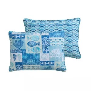 Patchwork Sea Life Reversible Quilt Set Blue