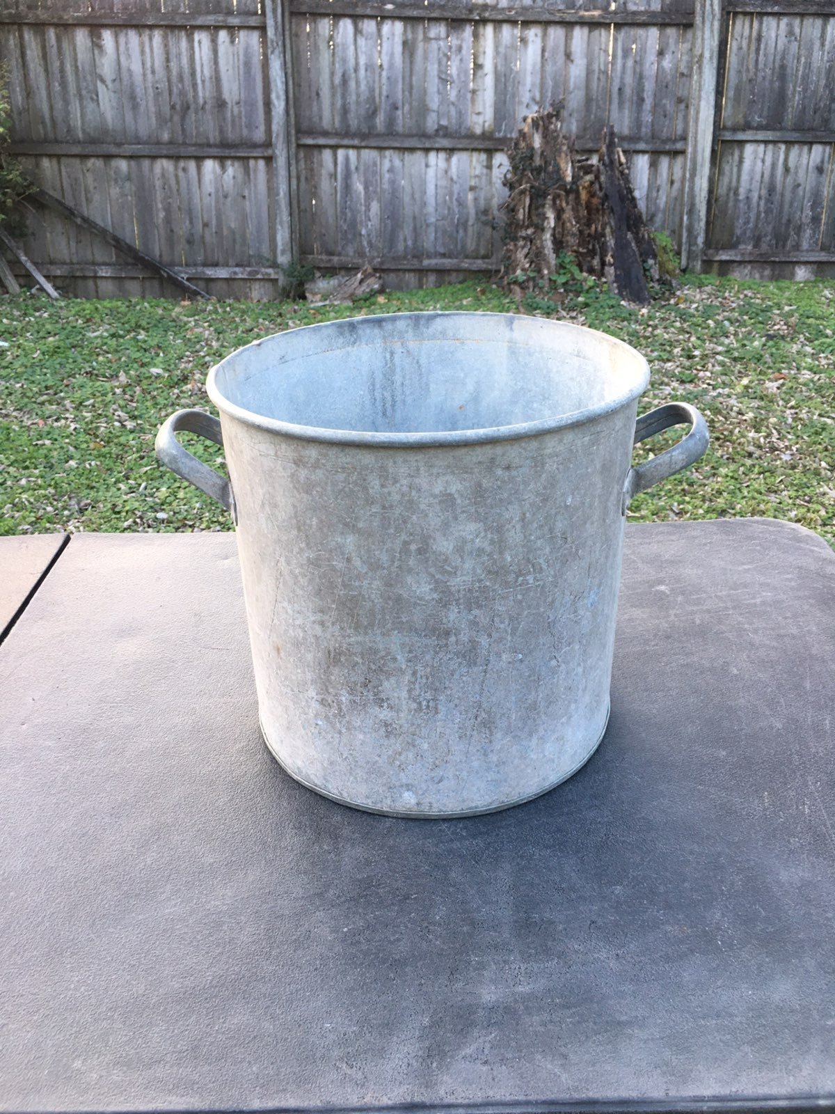 Antique Galvanized Steel Pot Large Kitchen Wash Boiler Zinc Coated Circa 1920s