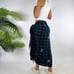 Vintage Blue Floral Bohemian Beachy Boho Hippie Fringe Sarong Wrap Skirt / OS