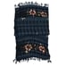 Vintage Blue Floral Bohemian Beachy Boho Hippie Fringe Sarong Wrap Skirt / OS