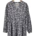Calme By Johnny Was Relaxed Henley Midi Dress Long Sleeve Floral Large Gray