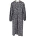 Calme By Johnny Was Relaxed Henley Midi Dress Long Sleeve Floral Large Gray