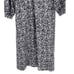 Calme By Johnny Was Relaxed Henley Midi Dress Long Sleeve Floral Large Gray