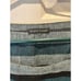 Eileen Fisher Sz Large Striped 100% Linen Boxy Dress Organic Teal Blue Stripes