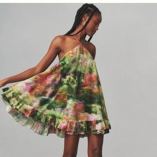 Anthropologie | Hope for Flowers by Tracy Reese Halter Frilled Mini Dress | Size
