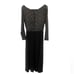 Vintage Tadashi Shoji Deep V Neck Shimmery Black Gown L 12