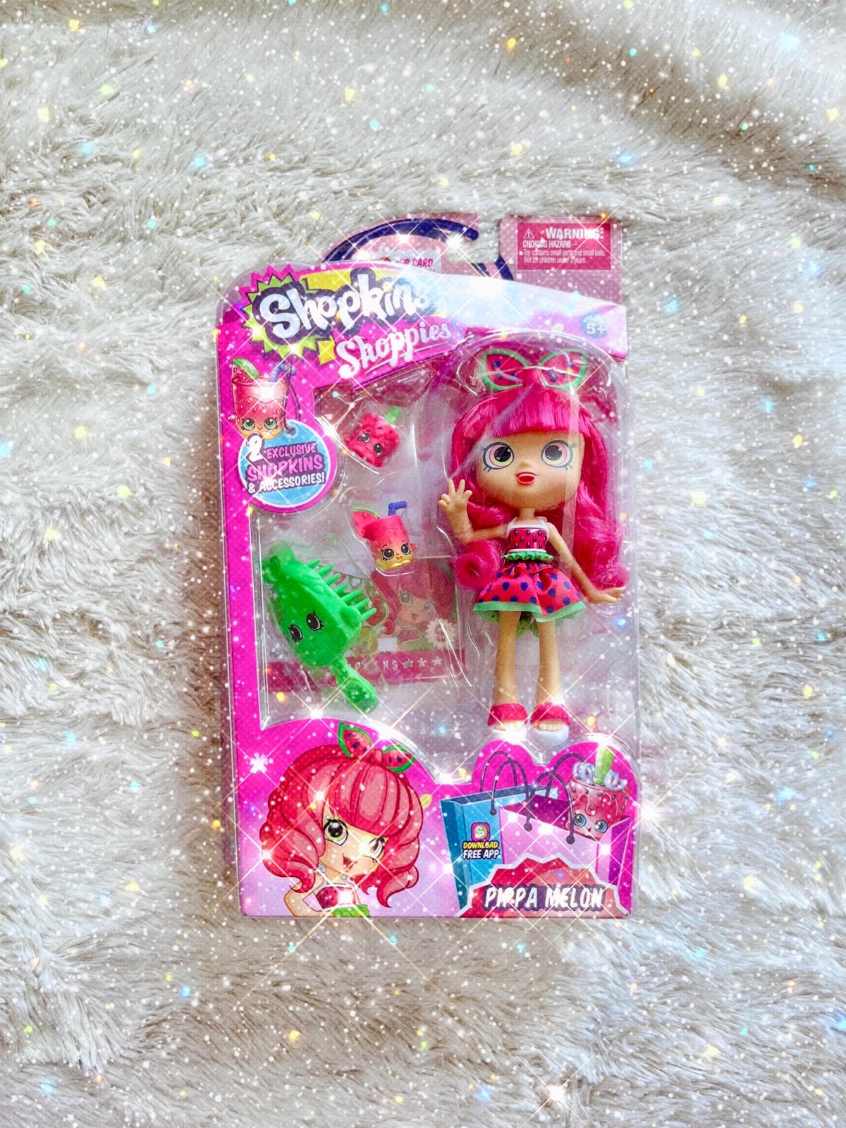 Shopkins Shoppies Girls Day Out Pippa Melon + 2 Exclusive Shopkins LNIP READ