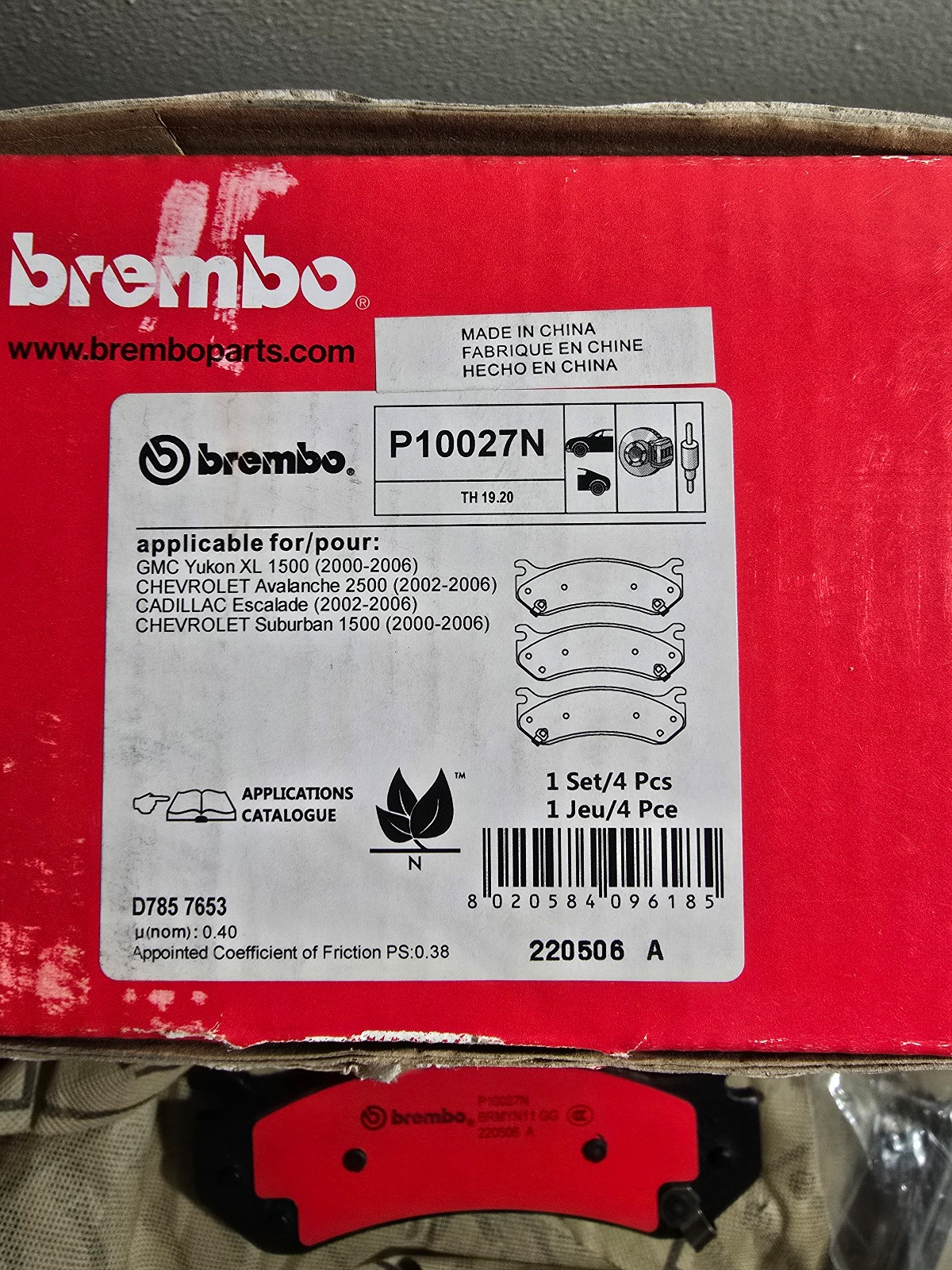 Brembo Brake Pads P10027N New Open Box