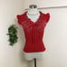 M's Gracie Frill Ribbon Top Red (38)