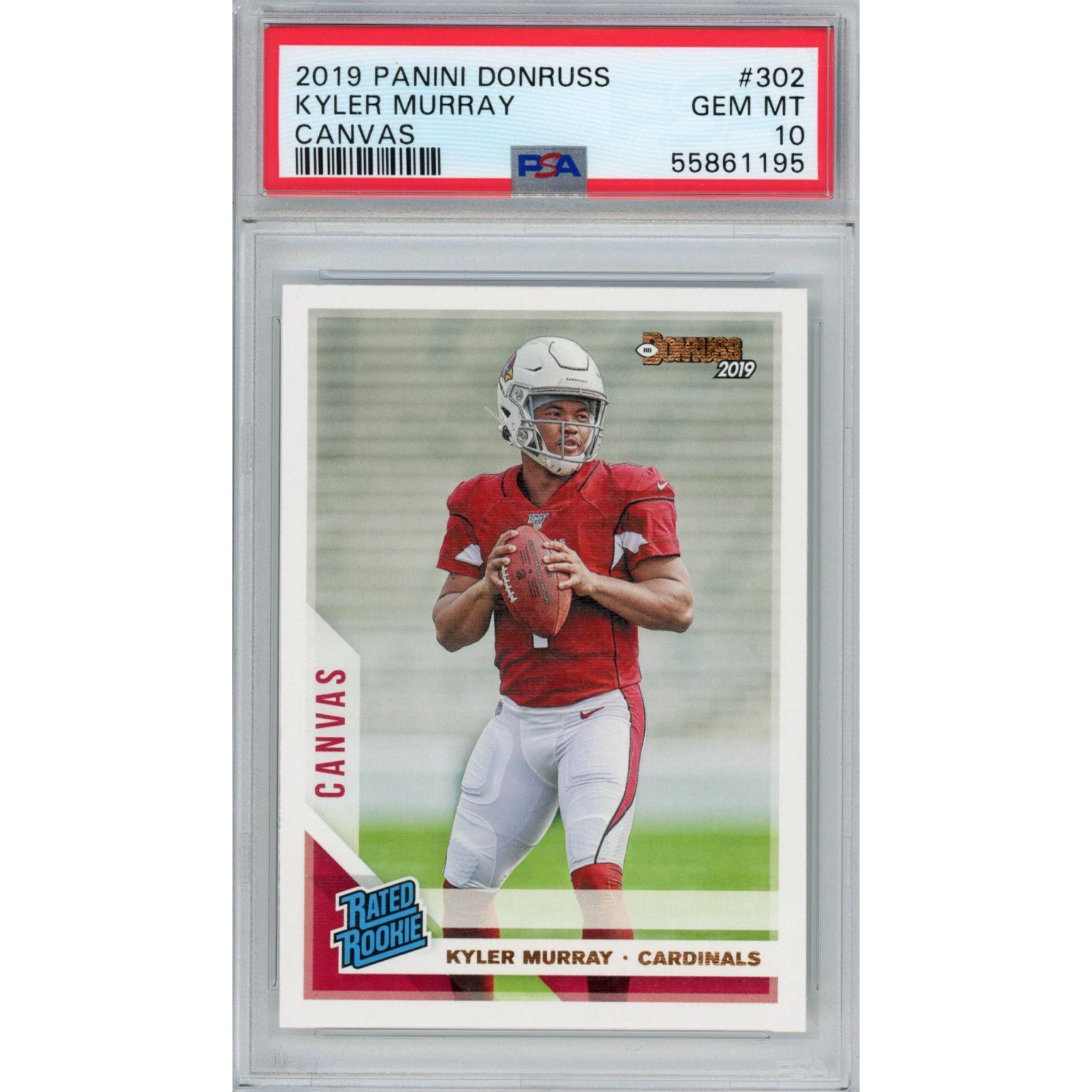 Graded 2019 Panini Donruss Kyler Murray #302 Canvas Rookie  Card PSA 10