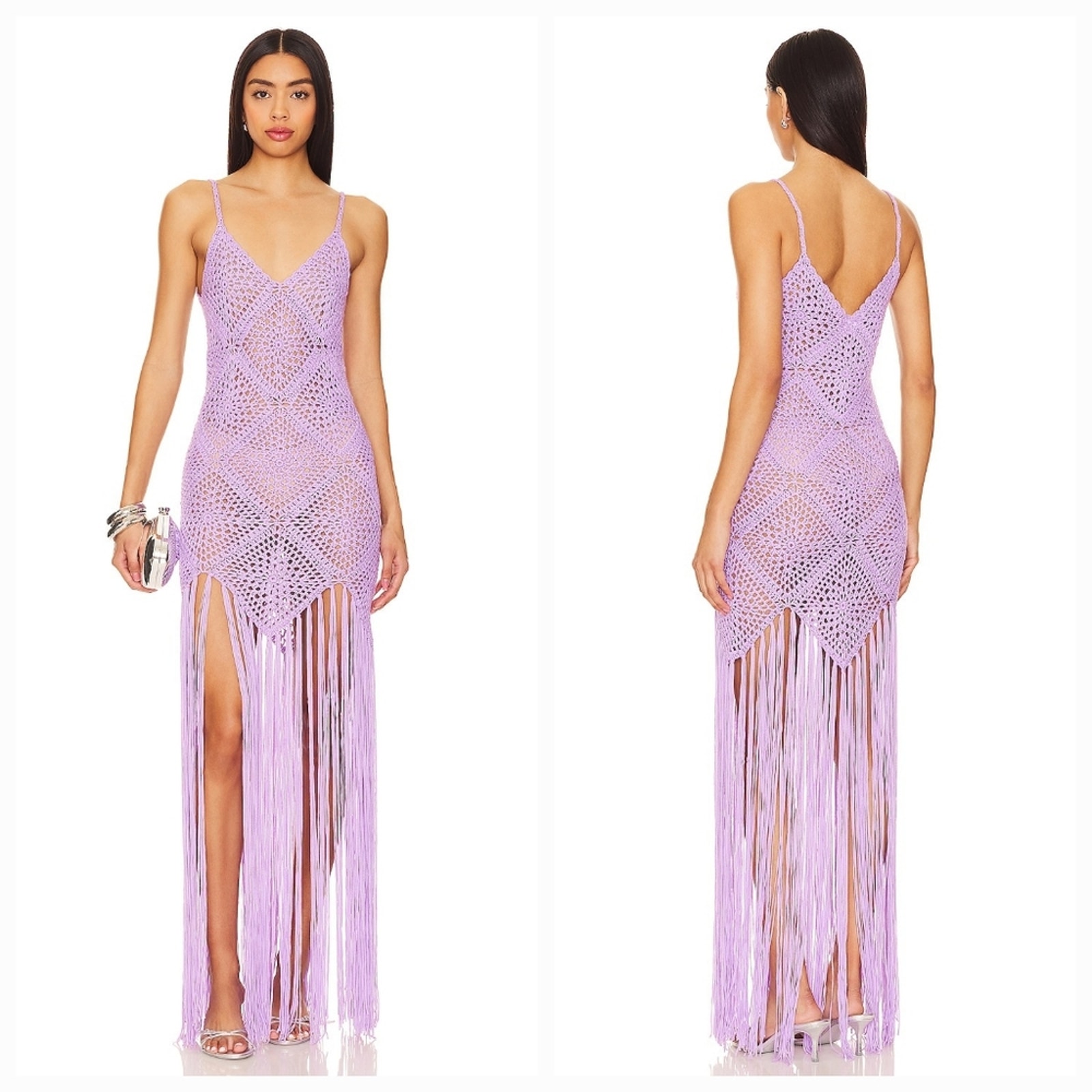 Line & Dot Wandering Maxi Dress in Lavender Small