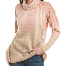 Cabi Women's Small Orange Ombre Striped Tunic Turtle Neck Pullover Sweater NWT