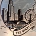 4 Frosted Souvenir Glasses Drinkware Barware Vintage-Inspired Chicago Landmarks