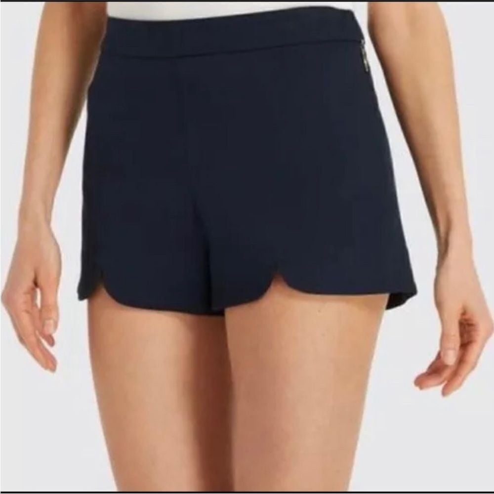 Draper James Navy Blue Scallop Hem Shorts