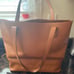 Lodis Brown Tote Leather Purse, Zip Open Bottom Storage