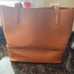 Lodis Brown Tote Leather Purse, Zip Open Bottom Storage