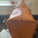 Lodis Brown Tote Leather Purse, Zip Open Bottom Storage
