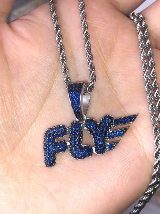 STERLING SILVER FLY PENDANT 24''