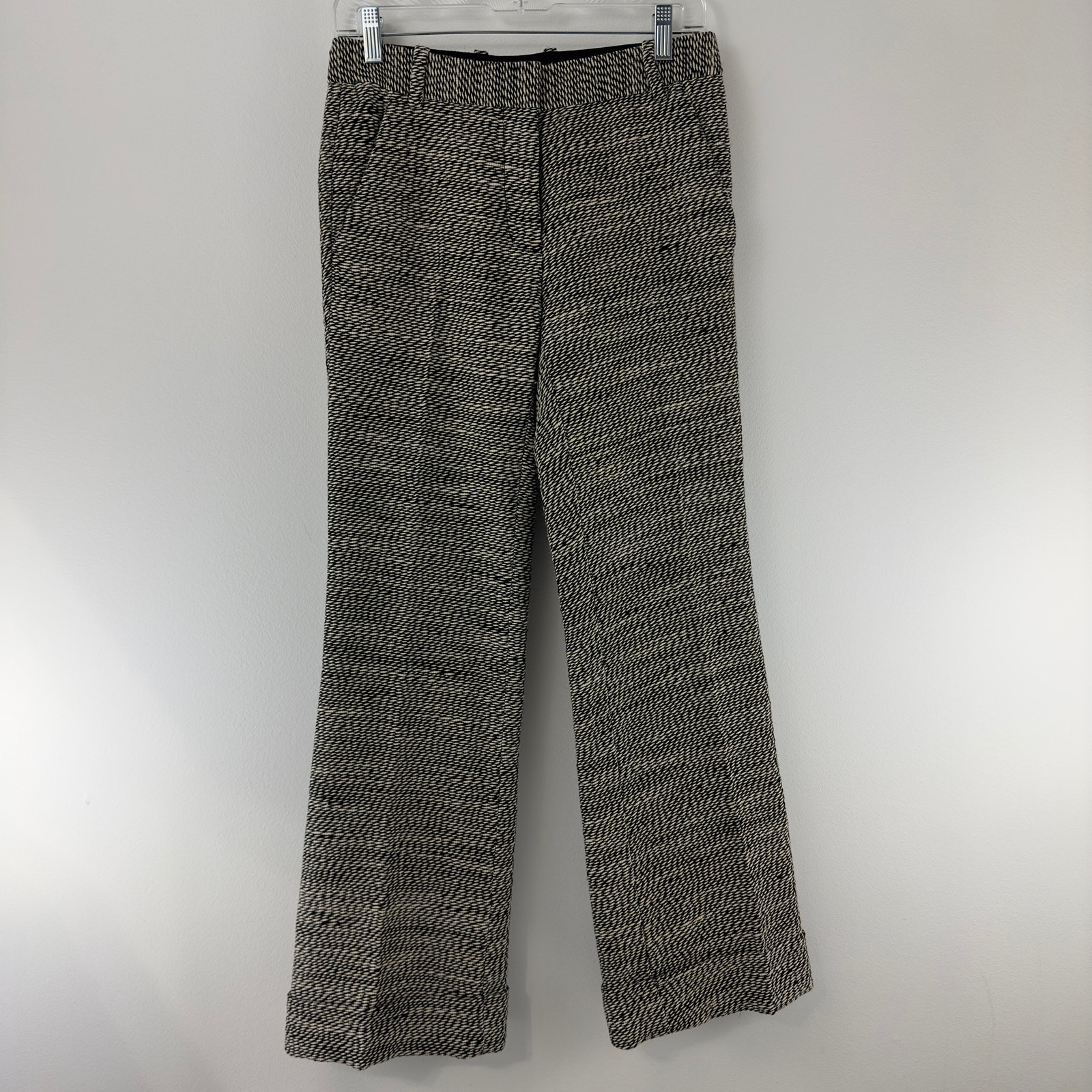 3.1 Phillip Lim Cuffed Flat Front black and beige trouser