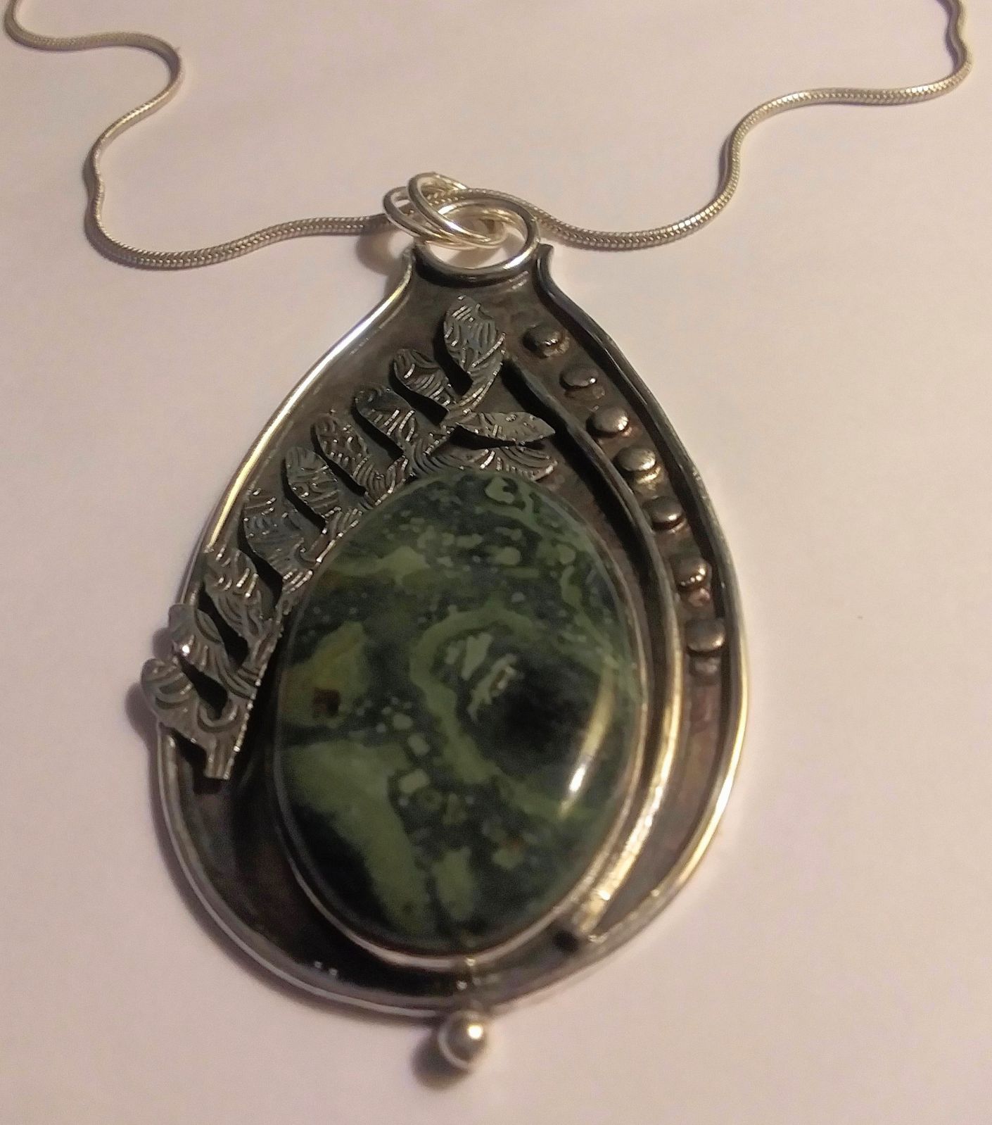 Unique 925 Sterling Jasper Necklace