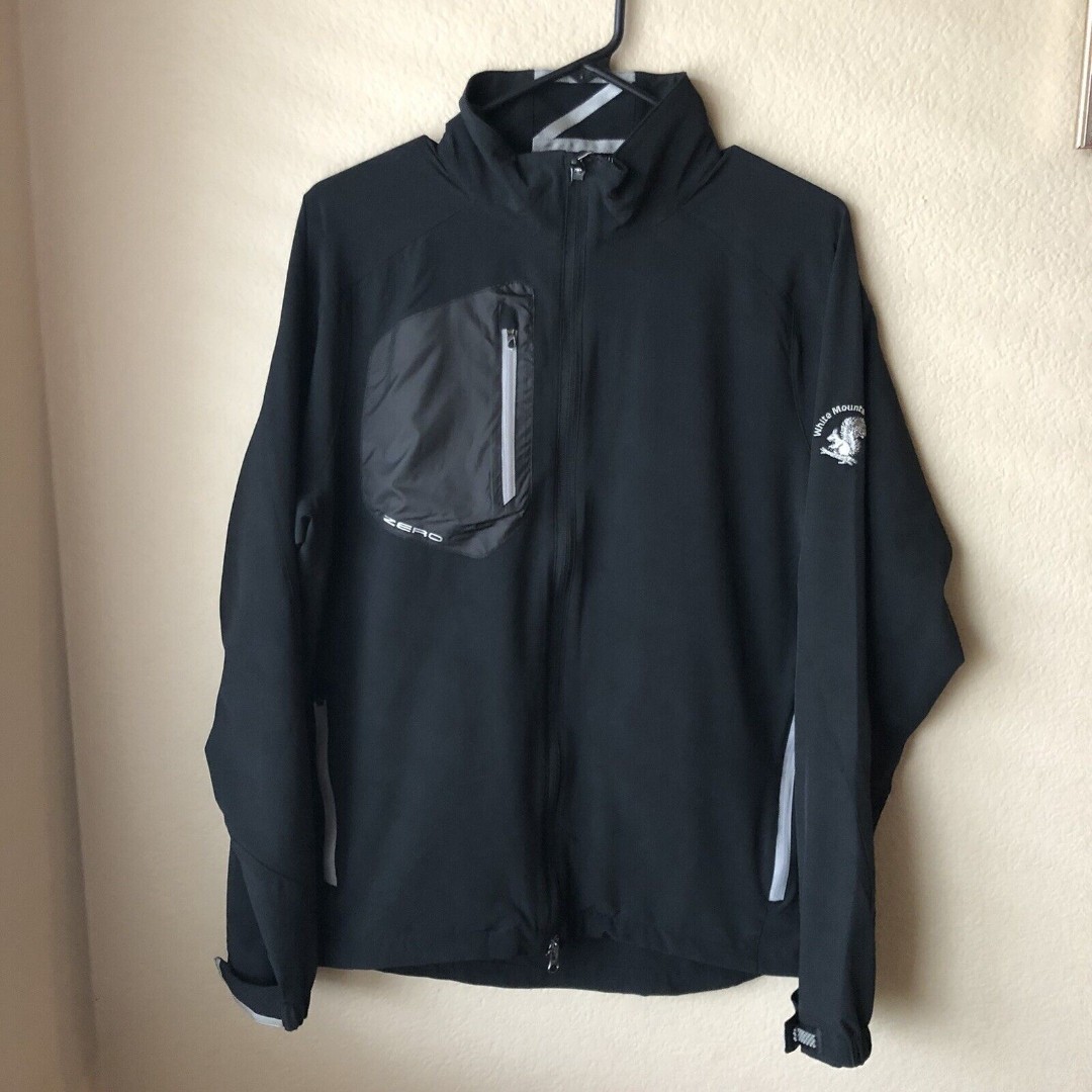 Zero Restriction Windbreaker Tech Golf Jacket Black Gray Mens Size Medium EUC