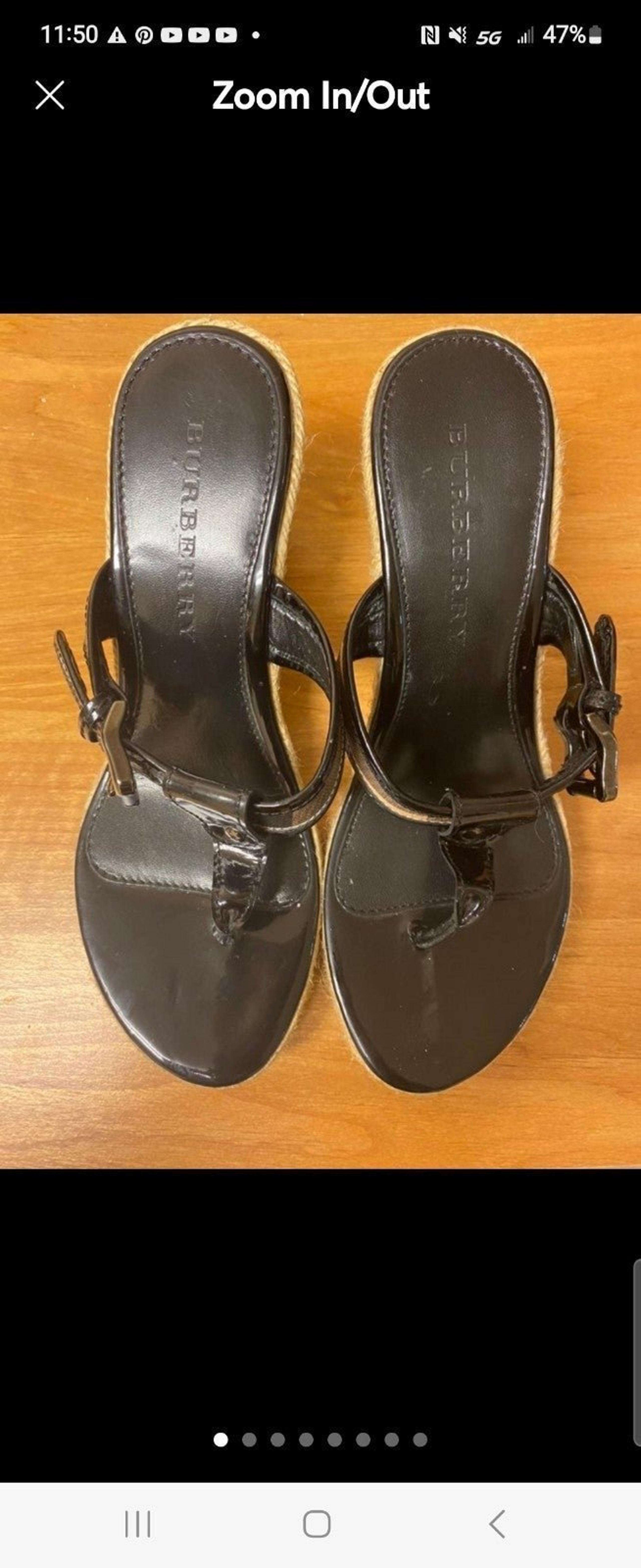 Authentic Burberry espadrille wedge shoes