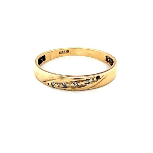 10K Gold Skinny Diamond Band Ring (Missing 1 Diamond)