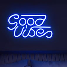 Good Vibes Neon Sign for Bedroom Wall Decor