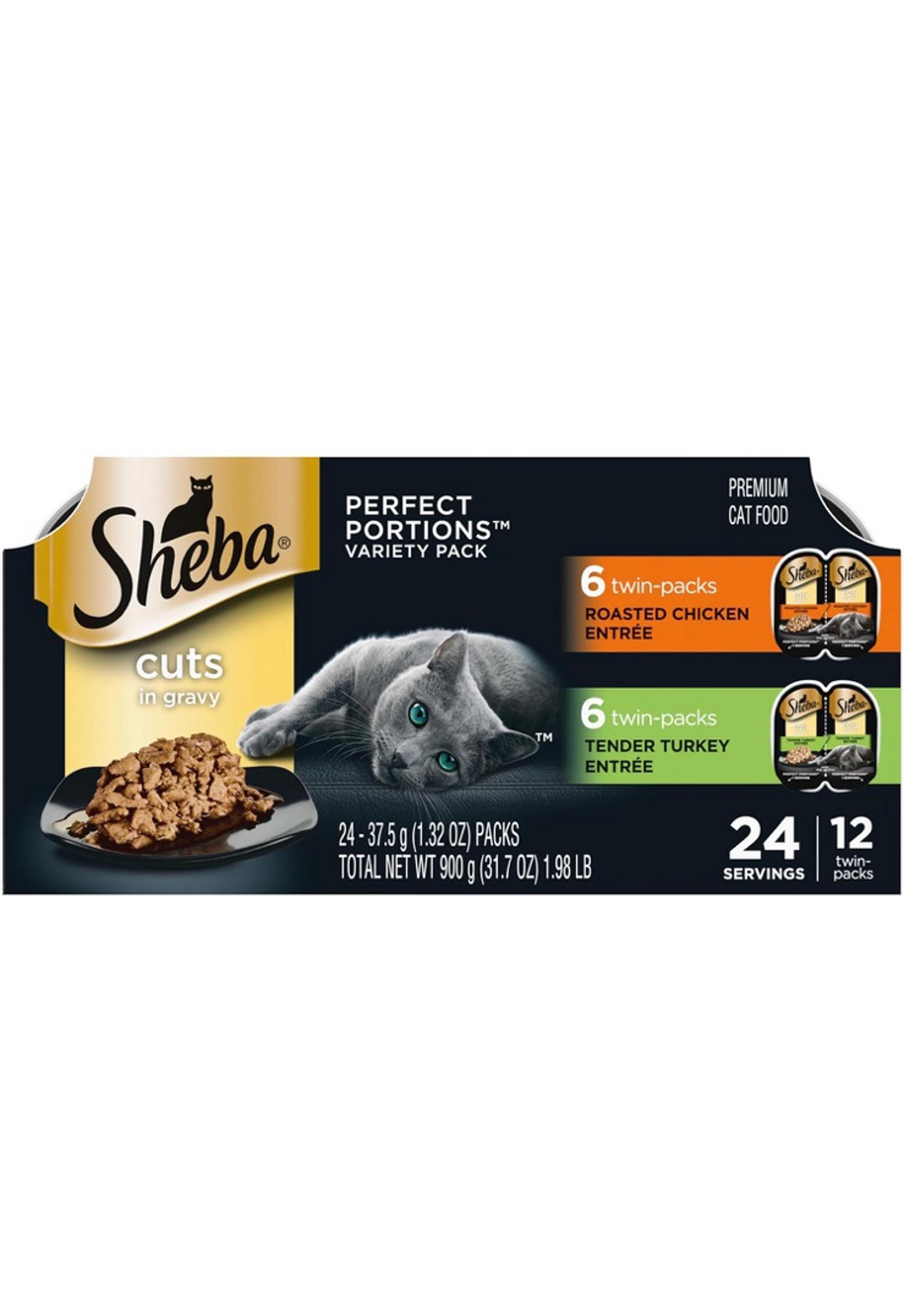 Sheba Perfect Portions Wet Cat Food Cuts in Gravy Variety Pack, Roasted Chicken