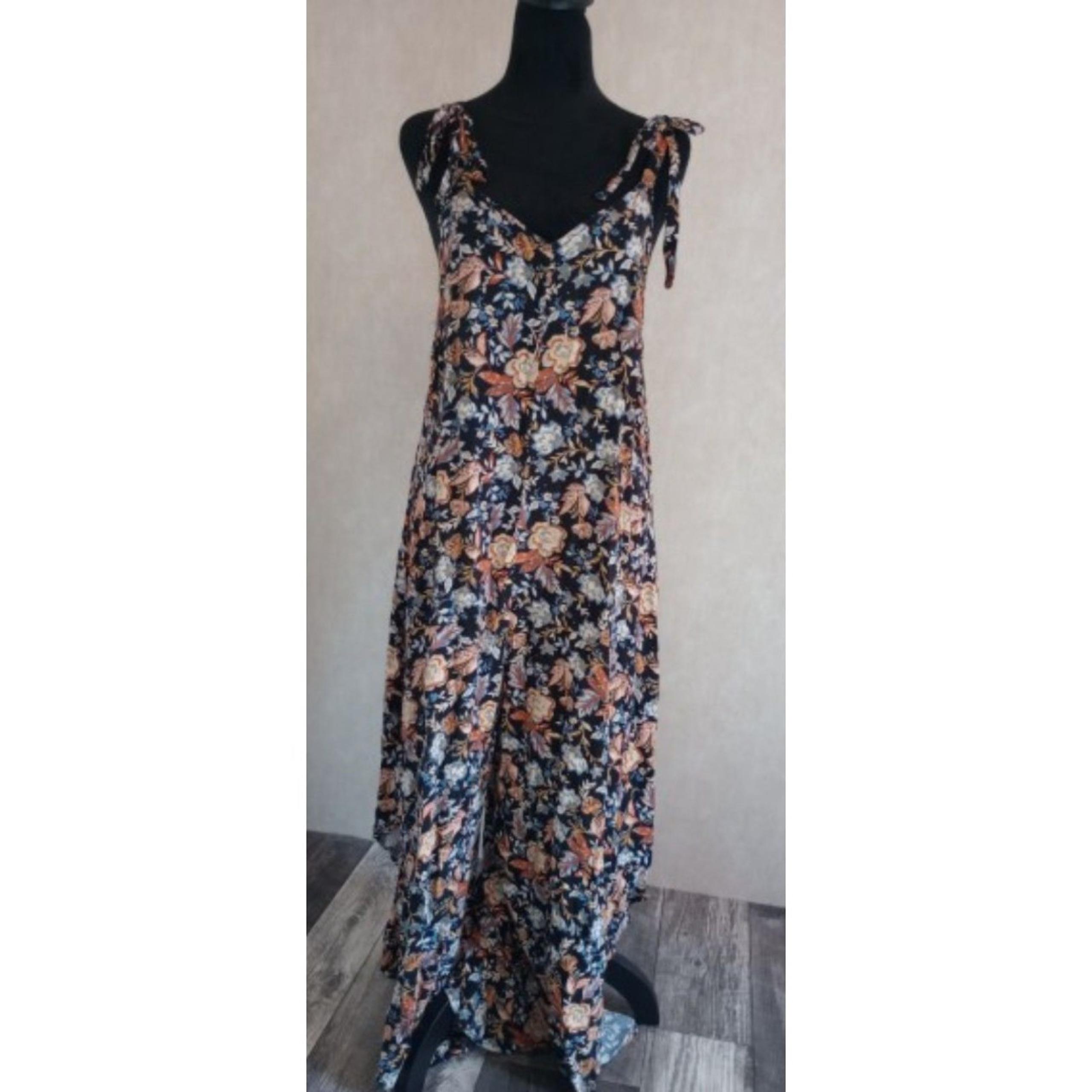 1. State Women's Size Large Black Floral Palazzo Leg Romper