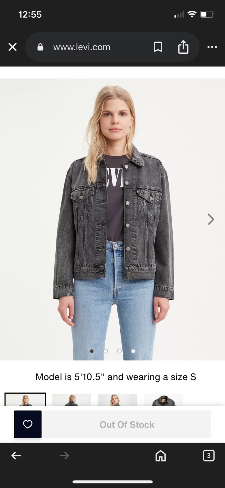 Black denim Levi jacket