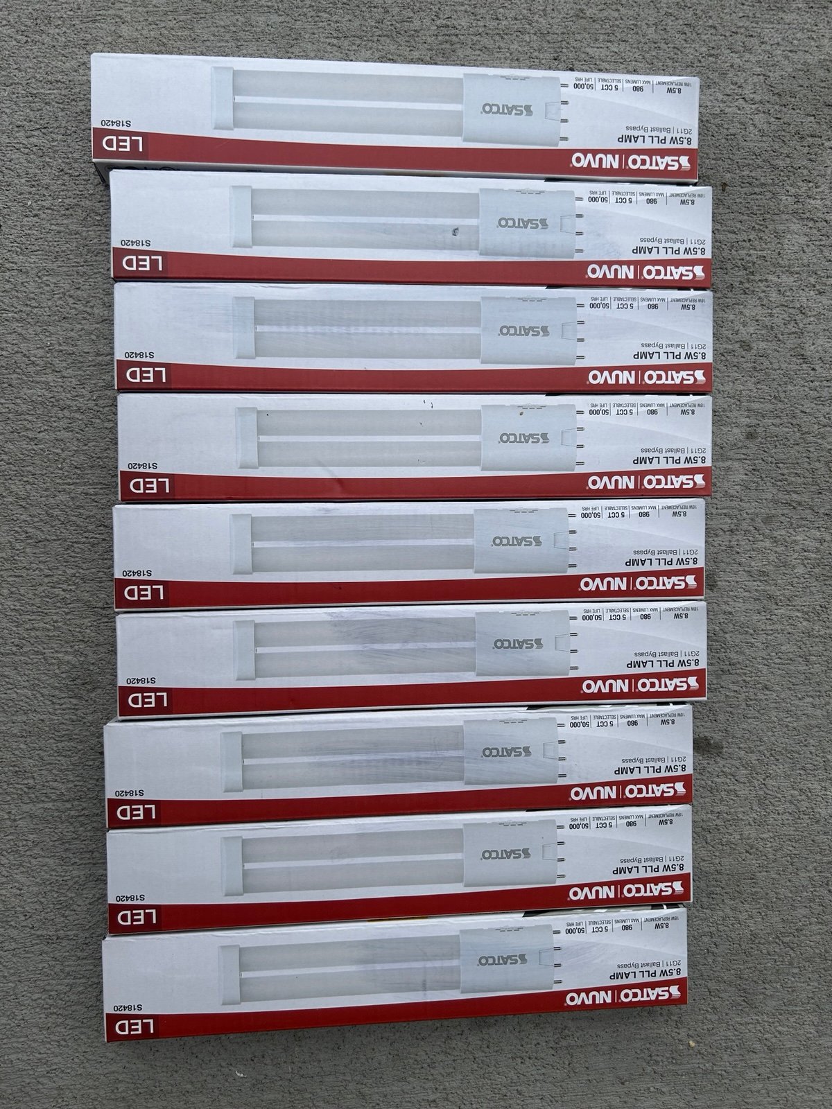 Lot of 9 piece SATCO S18420 8.5 Watt PLL LED; 2G11 Base; 30K/35K/40K/50K/65K