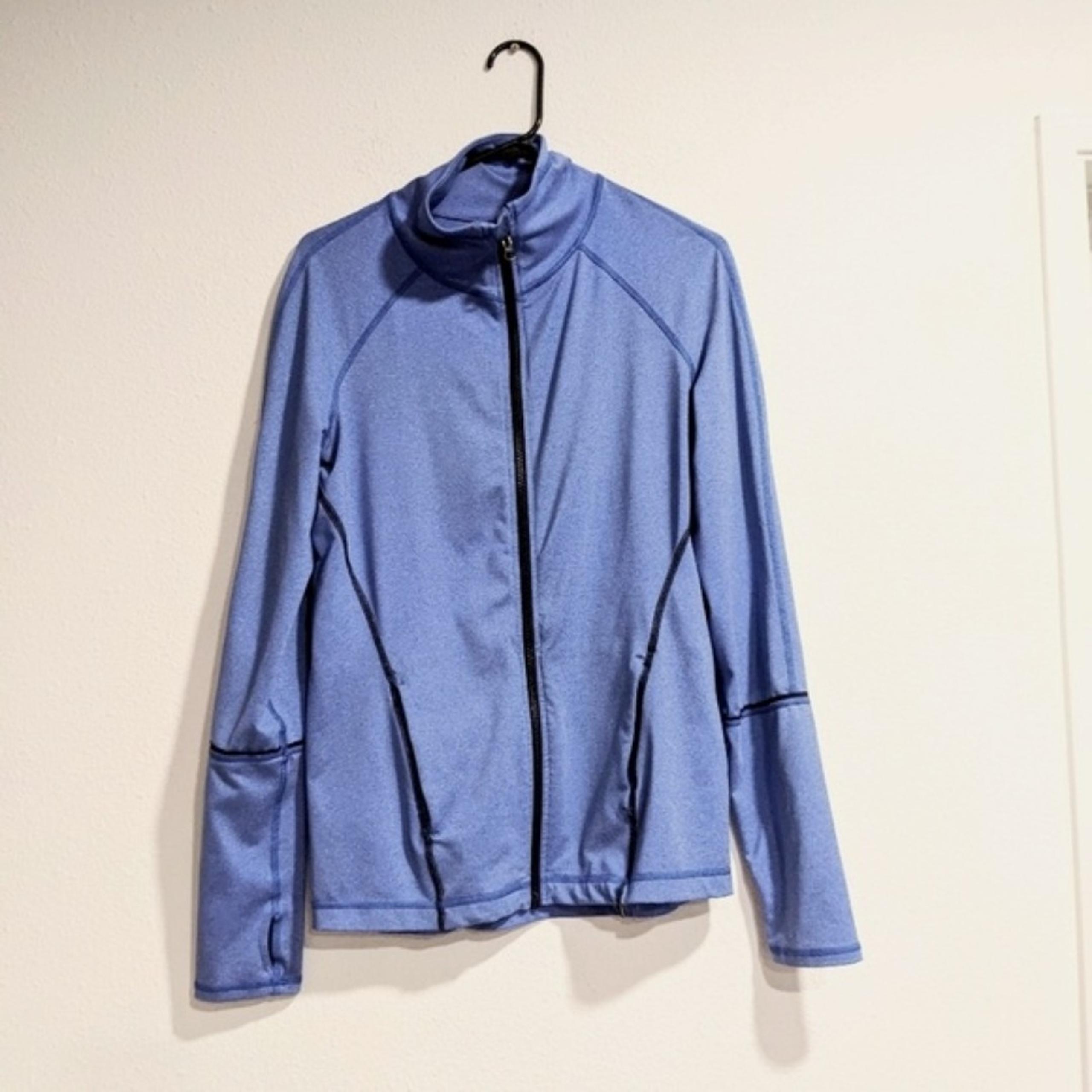 Z by Zella, Blue Zip Up Running Athletic Jacket, Thumb Holes, Women's Large