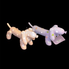 Large Ceramic Dachshund Balloon Dogs in Pink and Purple