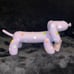 Large Ceramic Dachshund Balloon Dogs in Pink and Purple