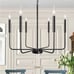 Black Chandelier, 6-Light Farmhouse Chandelier for Dining Room Lighting...