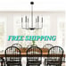 Black Chandelier, 6-Light Farmhouse Chandelier for Dining Room Lighting...