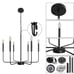 Black Chandelier, 6-Light Farmhouse Chandelier for Dining Room Lighting...