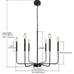 Black Chandelier, 6-Light Farmhouse Chandelier for Dining Room Lighting...