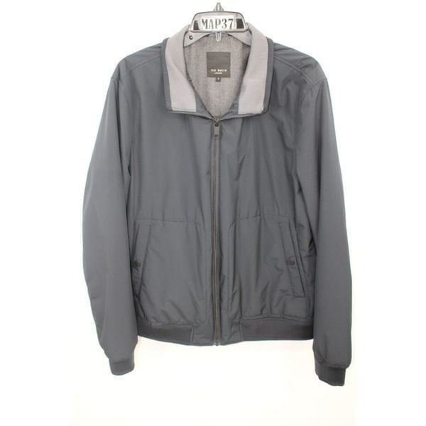 Ted Baker Bomber Jacket Mens 5 XL Navy Full Zip Polyester Long Sleeve