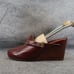 Cole Haan Shoes Womens 8 Mule Wedge Slip On Leather Fashion Comfort Buckle Brown