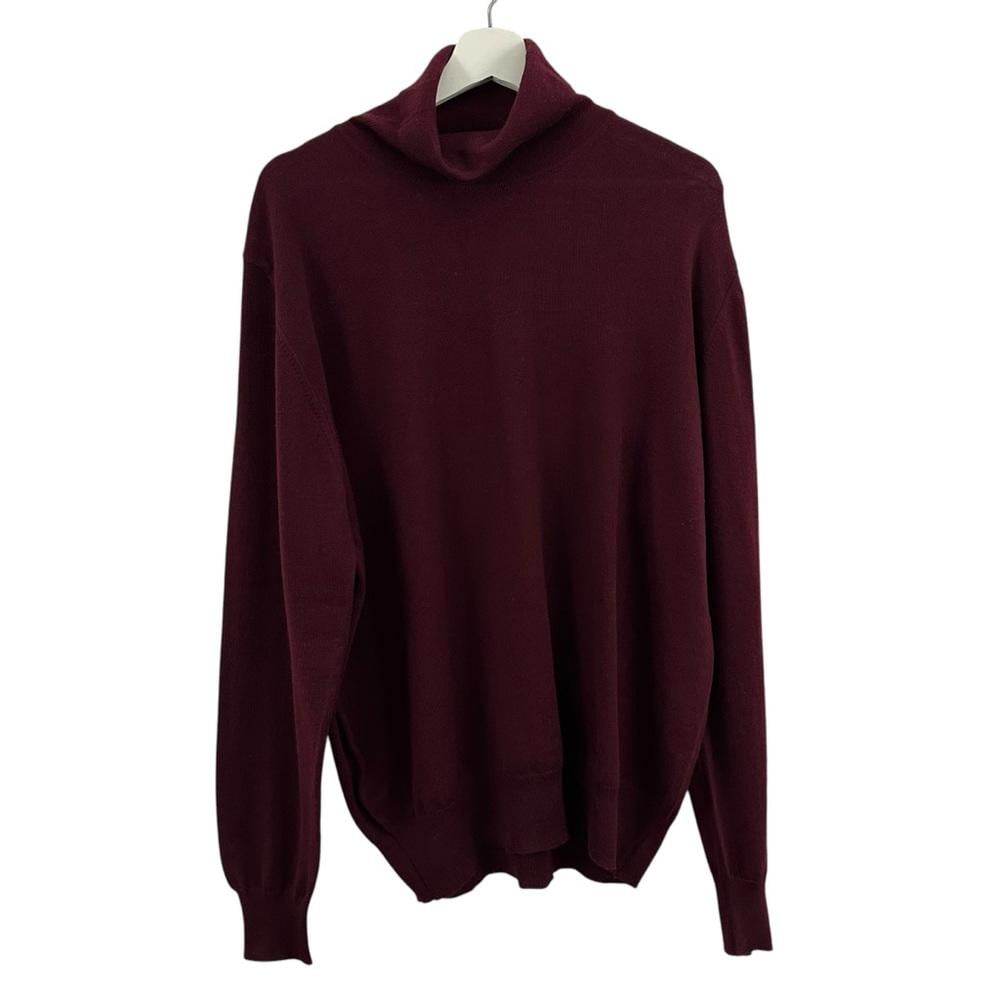 Lord & Taylor Womens Merino Wool Red Turtleneck Long Sleeve Top Size XL