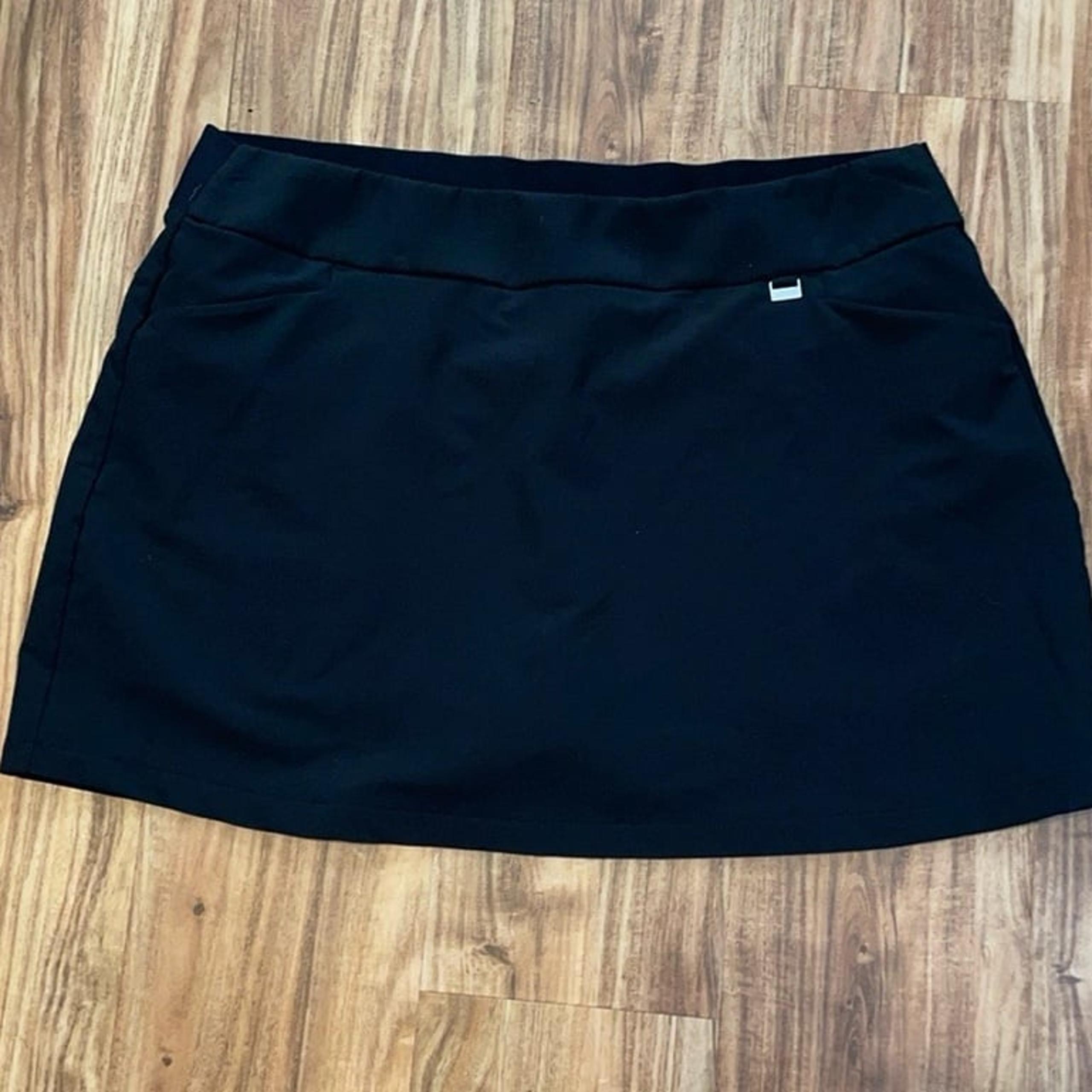 Greg Norman women’s XL skort skirt play dry black pockets stretch athletic
