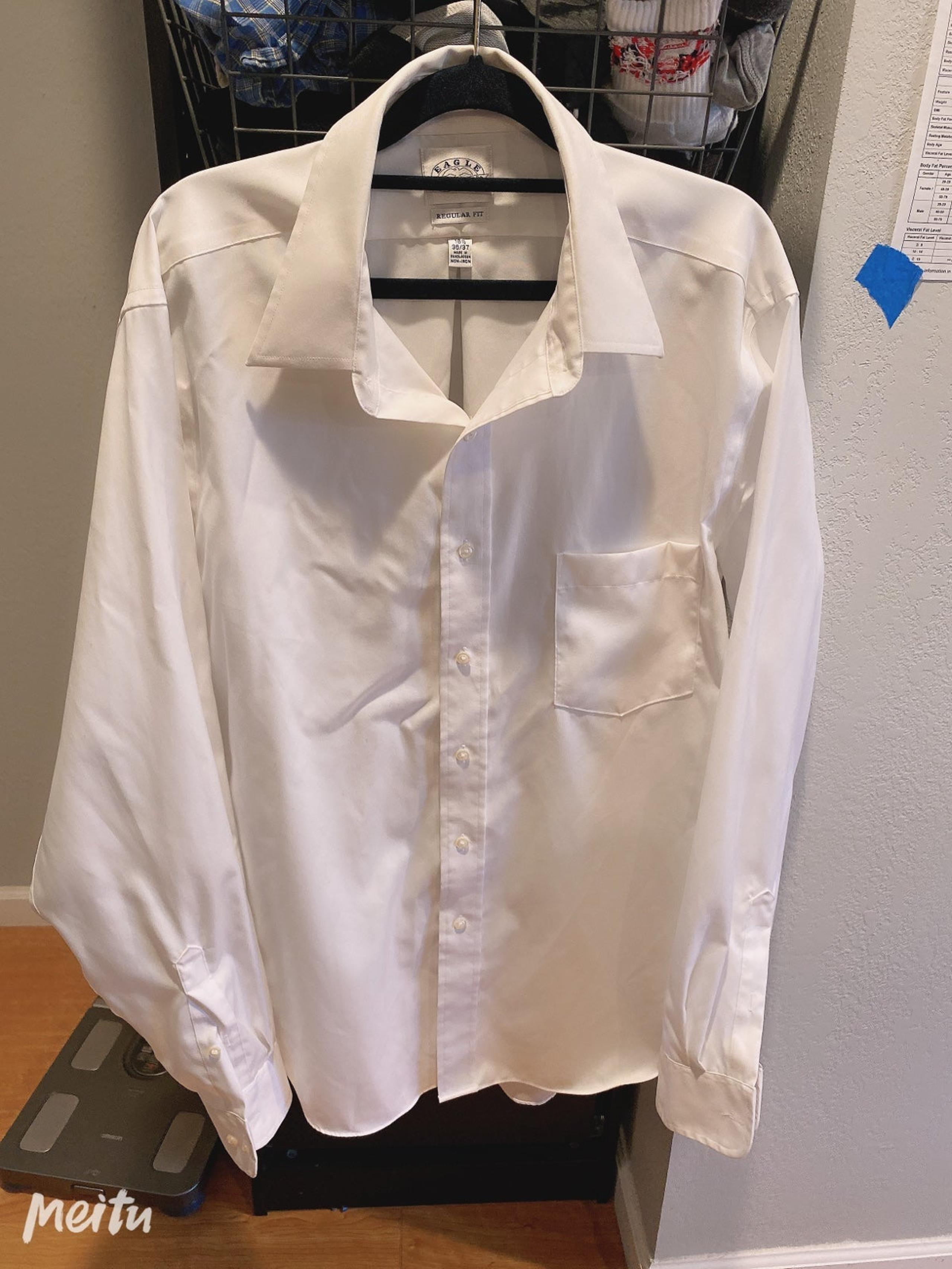 Eagle Men's white long sleeve shirt dress shirt 16-1/2