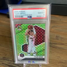 Tyler Herro 2020 Mosaic Green Fluorescent Graded PSA 10 NBA Basketball Card /10