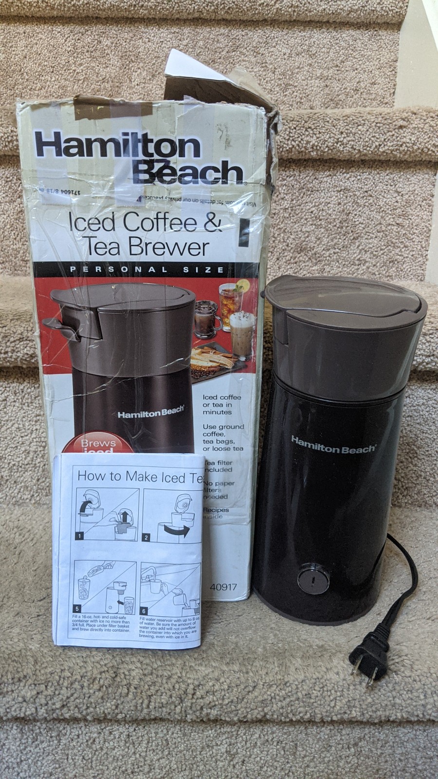 Hamilton Beach Personal Iced Coffee and Ice Tea Brewer Maker New Open Box
