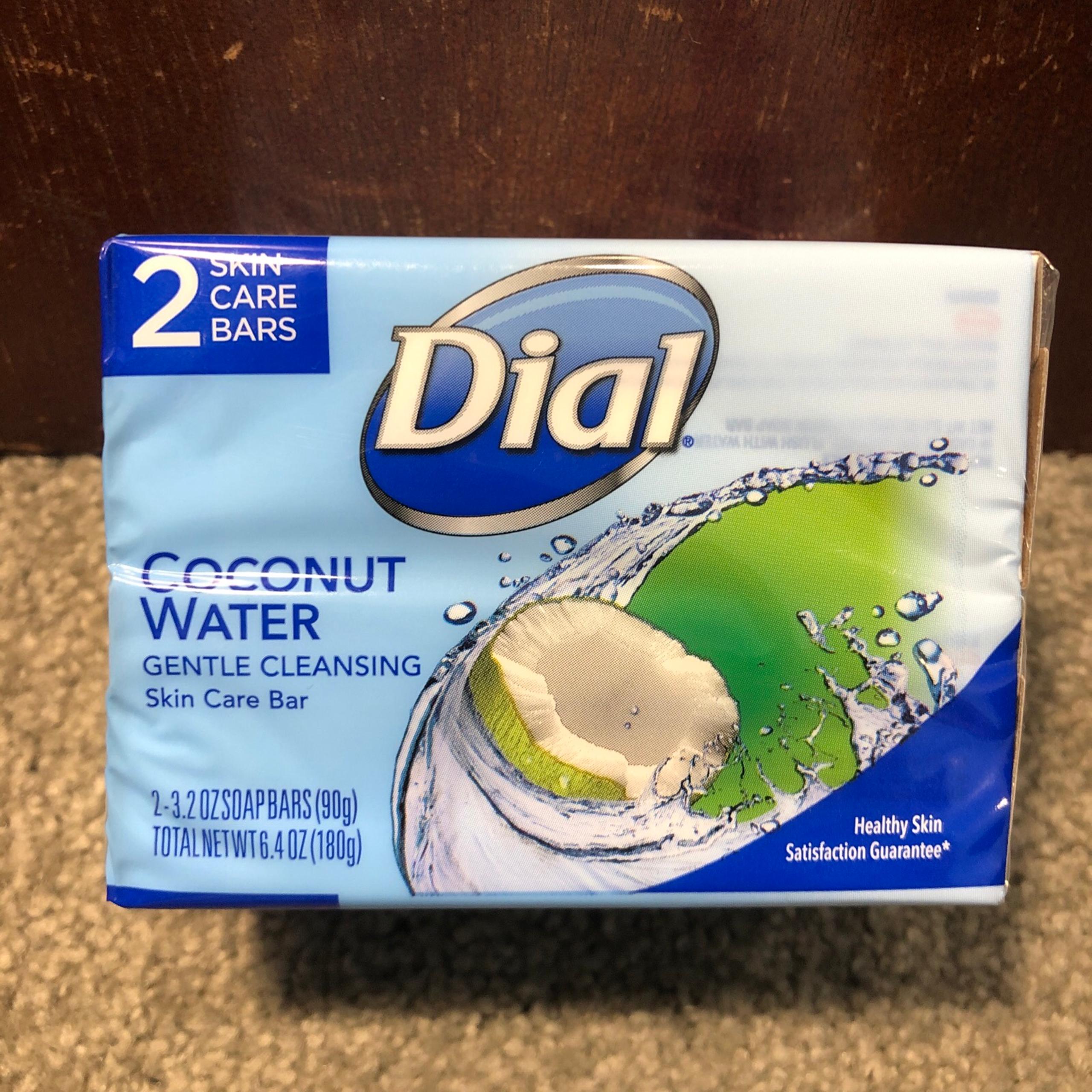 Dial Coconut Water Gentle Cleansing Skin Care Bar Soap 2 Bars - 3.2oz Each