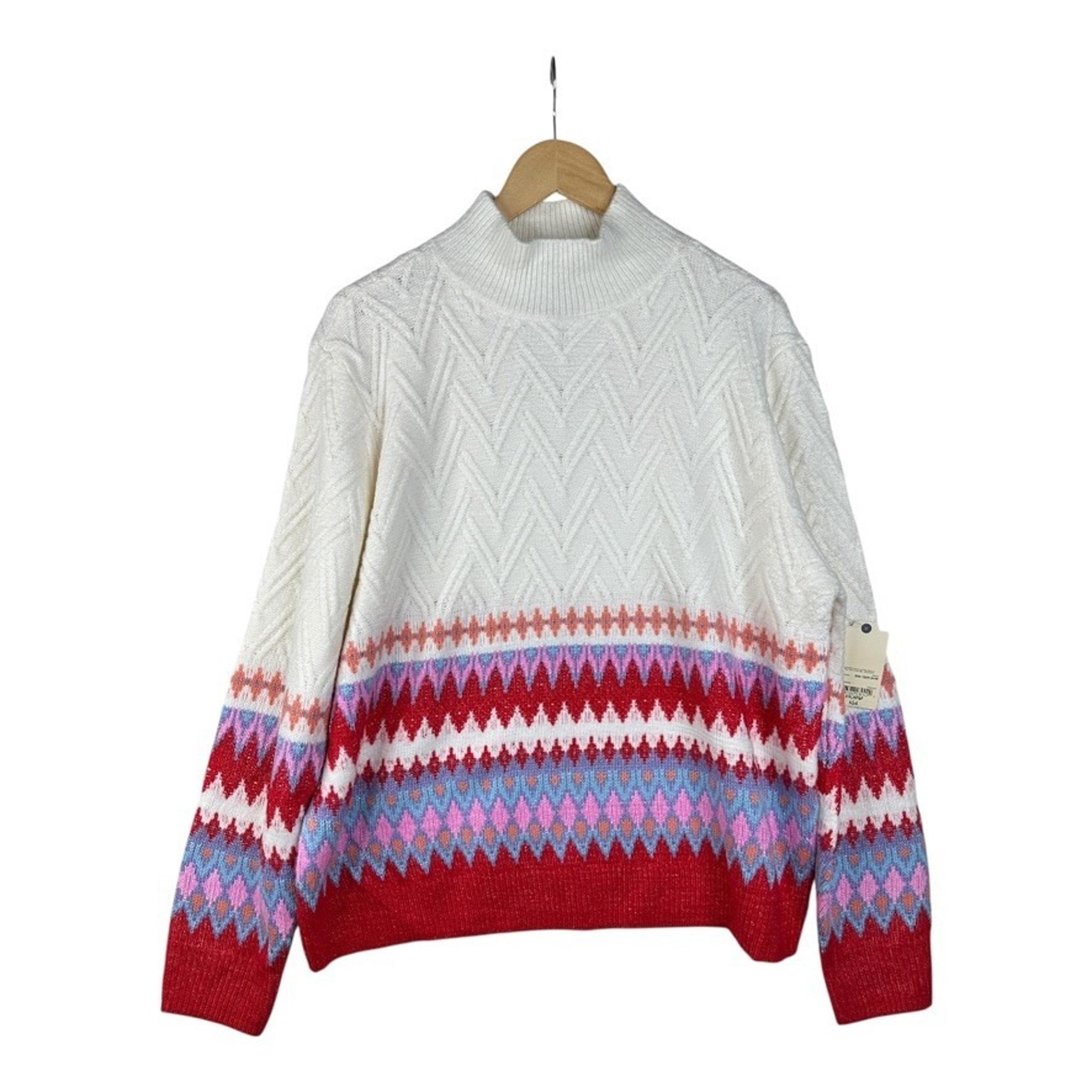 St. John's Bay Womens Mock Neck Long Sleeve Holiday Pullover Sweater size XXL