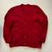 Vintage Fisherman Chunky Red Shaggy Cableknit Fish Button Heavy Cardigan Sweater