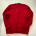 Vintage Fisherman Chunky Red Shaggy Cableknit Fish Button Heavy Cardigan Sweater